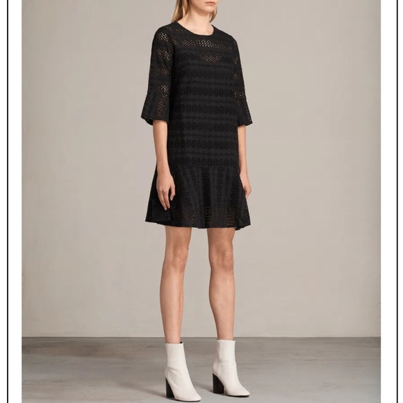 NWT AllSaints Dakota Ruffle Dress - Picture 2 of 10